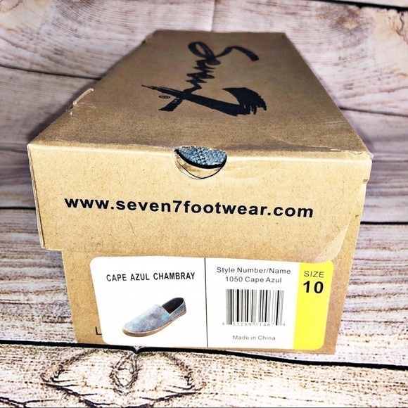 Seven7 Cape Azul Espadrille Flats Chambray Size 10 - Picture 2 of 12